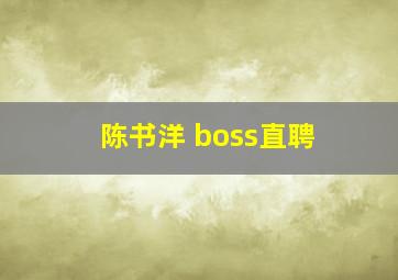 陈书洋 boss直聘